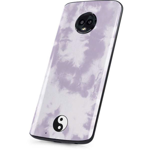 Purple and White Tie Dye Moto G6 Skin