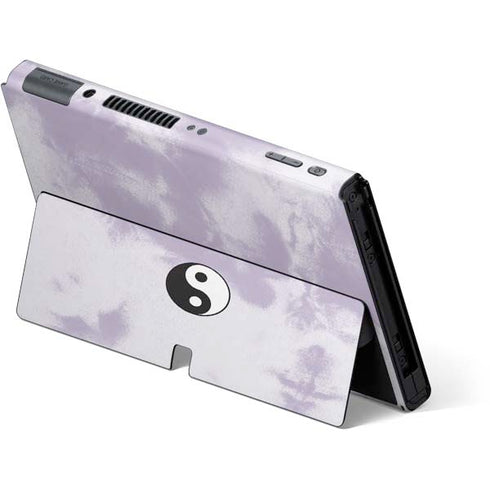 Purple and White Tie Dye Nintendo Switch OLED (2021) Skin