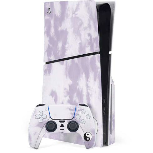 Purple and White Tie Dye PS5 Slim Disk Bundle Skin