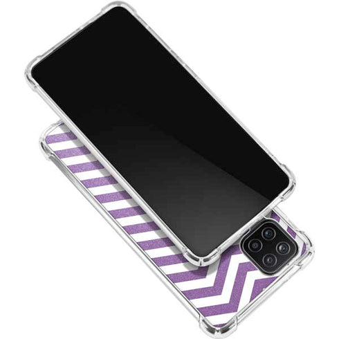 Purple Chevron Galaxy A12 Clear Case