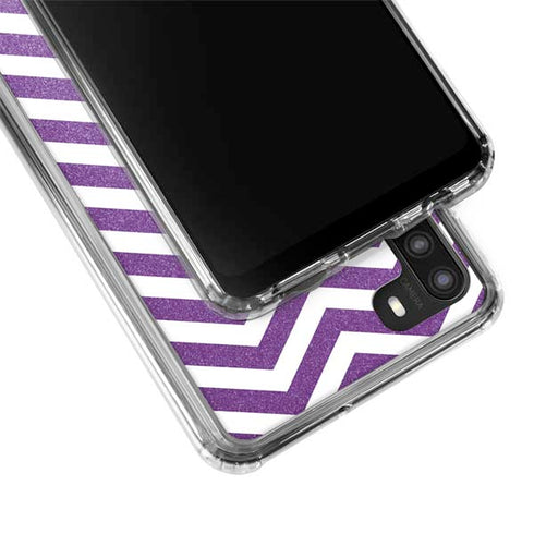 Purple Chevron Galaxy A21 Clear Case