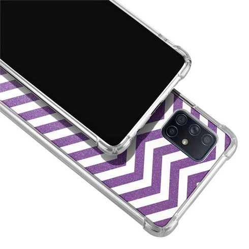 Purple Chevron Galaxy A71 5G Clear Case