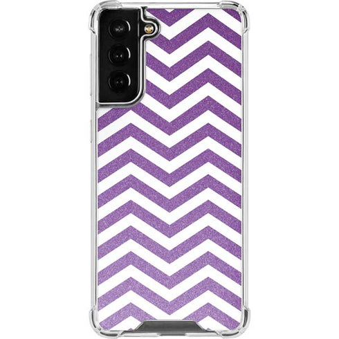 Purple Chevron Galaxy S21 FE Clear Case