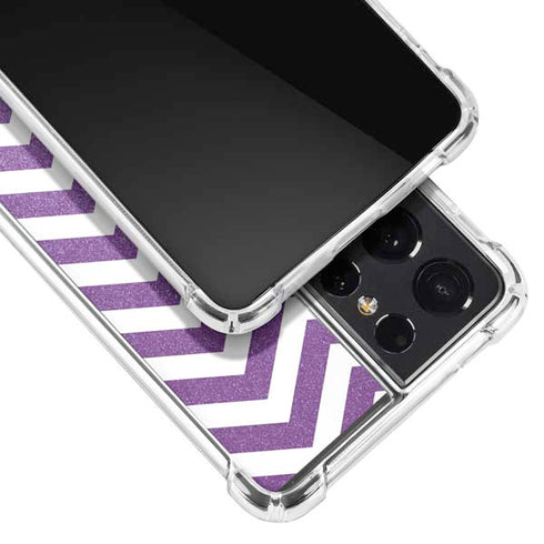 Purple Chevron Galaxy S21 Ultra 5G Clear Case