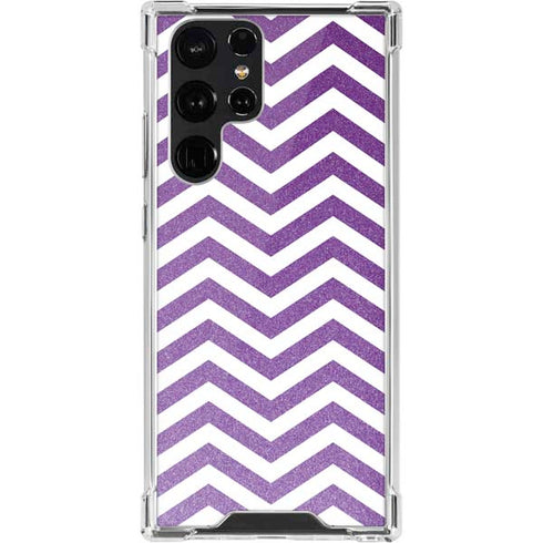 Purple Chevron Galaxy S22 Ultra Clear Case