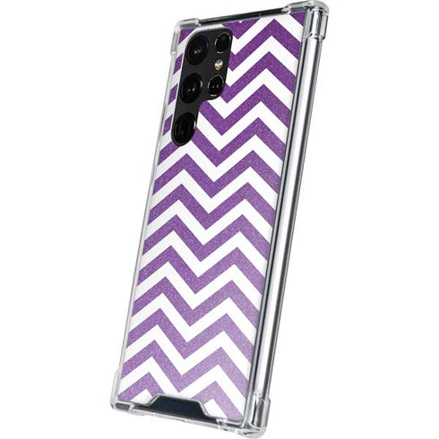 Purple Chevron Galaxy S22 Ultra Clear Case