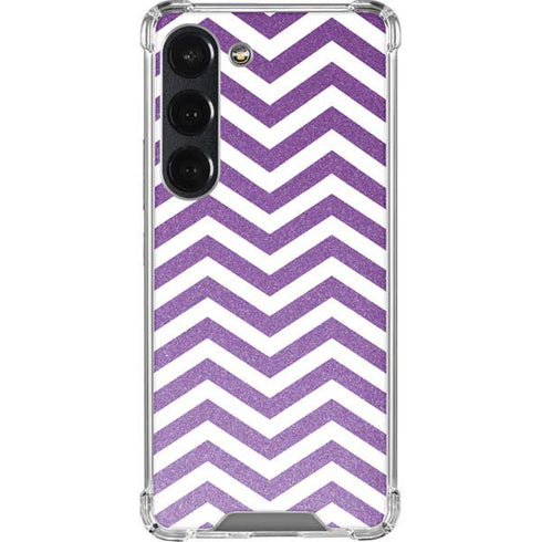 Purple Chevron Galaxy S23 Clear Case