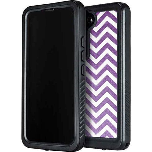 Purple Chevron Galaxy S23 Plus Waterproof Case