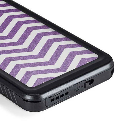 Purple Chevron Galaxy S23 Waterproof Case