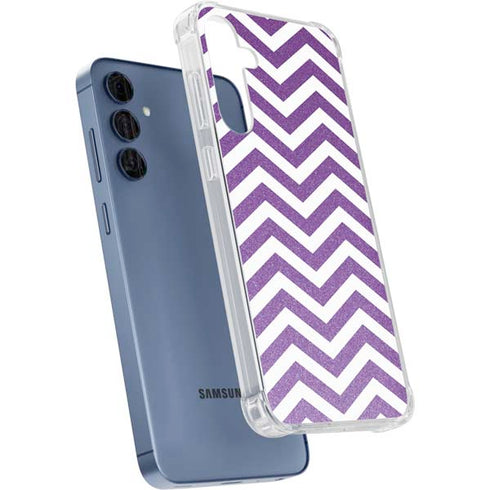 Purple Chevron Galaxy S24 Clear Case