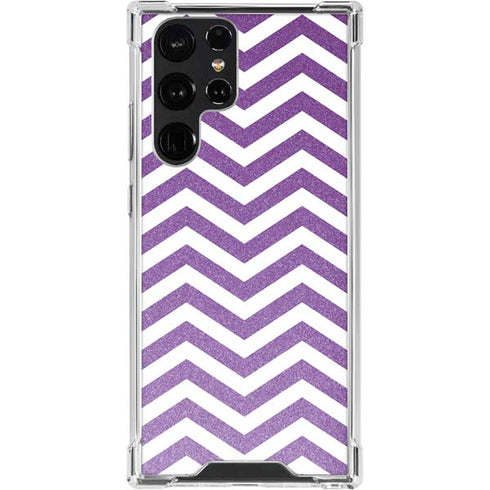 Purple Chevron Galaxy S24 Ultra Clear Case