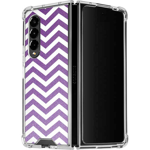 Purple Chevron Galaxy Z Fold4 5G Clear Case