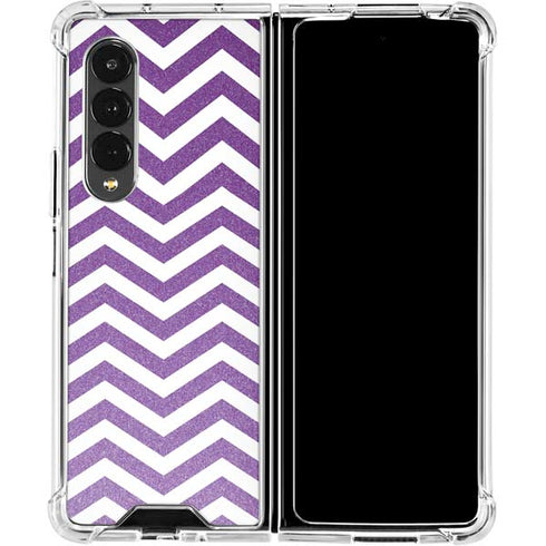 Purple Chevron Galaxy Z Fold4 5G Clear Case