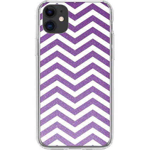 Purple Chevron iPhone 11 Clear Case