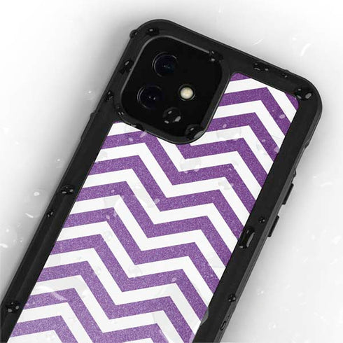 Purple Chevron iPhone 12 Mini Waterproof Case