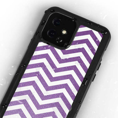 Purple Chevron iPhone 12 Waterproof Case