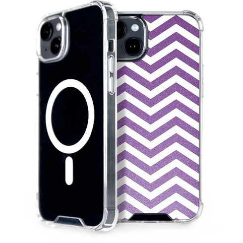 Purple Chevron iPhone 15 MagSafe Case