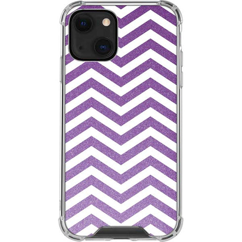 Purple Chevron iPhone 14 Plus Clear Case