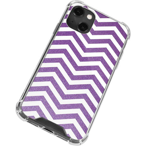 Purple Chevron iPhone 14 Plus Clear Case
