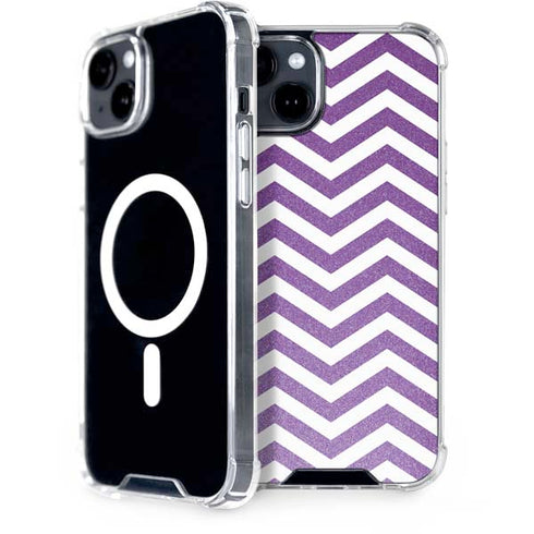Purple Chevron iPhone 15 Plus MagSafe Case