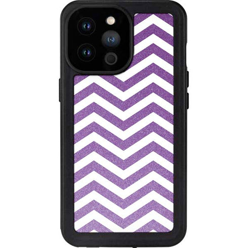 Purple Chevron iPhone 14 Pro Max Waterproof Case