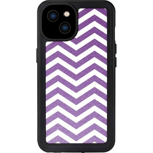 Purple Chevron iPhone 15 Plus Waterproof Case