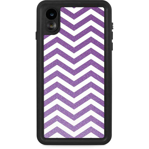 Purple Chevron iPhone XR Waterproof Case