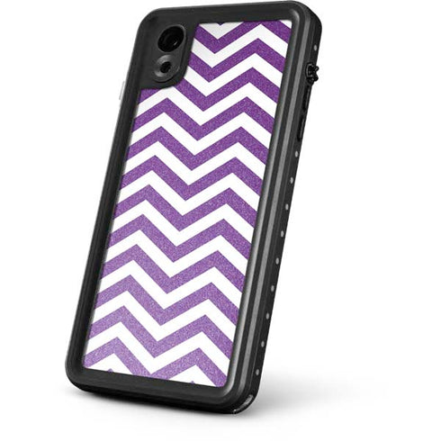 Purple Chevron iPhone XR Waterproof Case