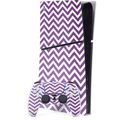 Purple Chevron PS5 Slim Digital Edition Bundle Skin