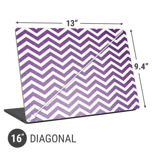 Purple Chevron Universal Laptop 16in (13 x 9.4in) Skin
