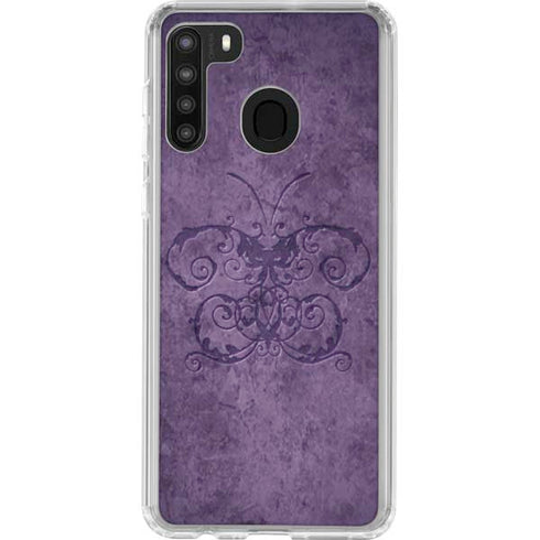 Brigid Ashwood Purple Damask Butterfly Galaxy A21 Clear Case