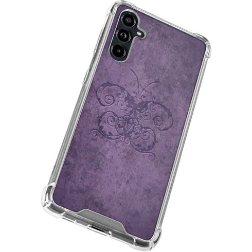 Purple Damask Butterfly by Brigid Ashwood Galaxy A54 5G Clear Case