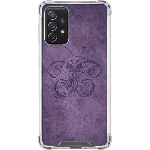 Brigid Ashwood Purple Damask Butterfly Galaxy A72 5G Clear Case