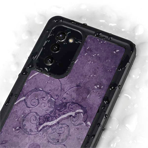 Brigid Ashwood Purple Damask Butterfly Galaxy Note20 5G Waterproof Case