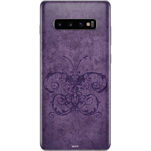 Brigid Ashwood Purple Damask Butterfly Galaxy S10 Plus Skin