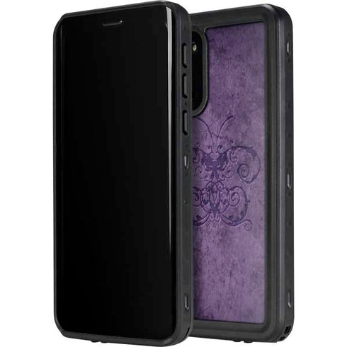 Brigid Ashwood Purple Damask Butterfly Galaxy S20 Plus Waterproof Case