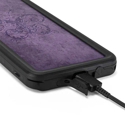 Brigid Ashwood Purple Damask Butterfly Galaxy S20 Plus Waterproof Case