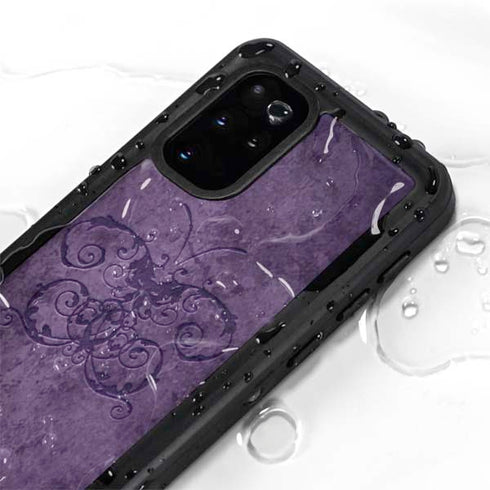 Brigid Ashwood Purple Damask Butterfly Galaxy S20 Plus Waterproof Case