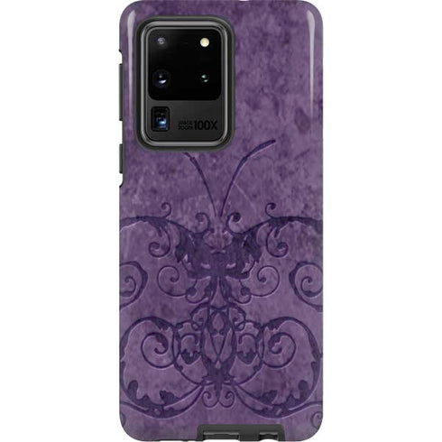 Brigid Ashwood Purple Damask Butterfly Galaxy S20 Ultra 5G Pro Case