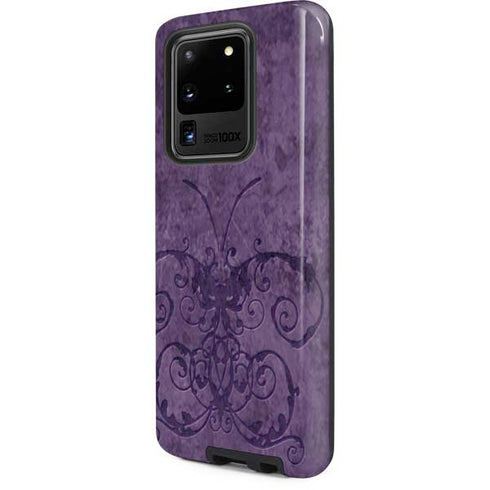 Brigid Ashwood Purple Damask Butterfly Galaxy S20 Ultra 5G Pro Case