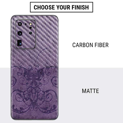 Brigid Ashwood Purple Damask Butterfly Galaxy S20 Ultra 5G Skin