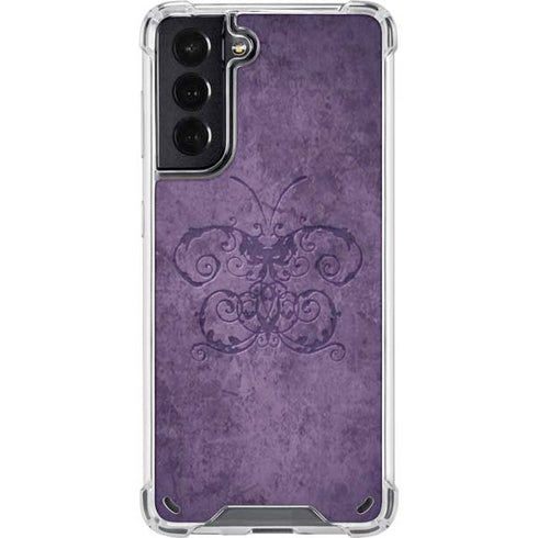 Brigid Ashwood Purple Damask Butterfly Galaxy S21 5G Clear Case