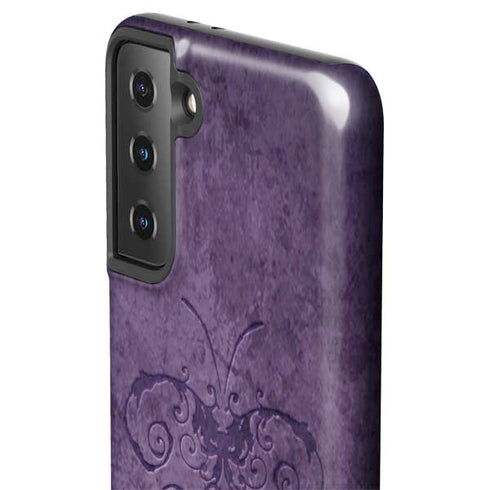Brigid Ashwood Purple Damask Butterfly Galaxy S21 FE Pro Case