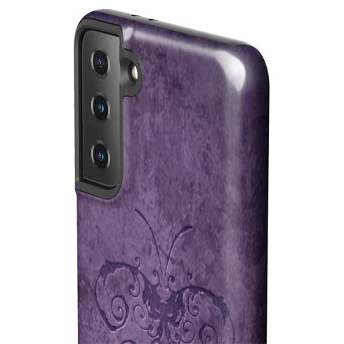 Brigid Ashwood Purple Damask Butterfly Galaxy S21 Plus 5G Pro Case