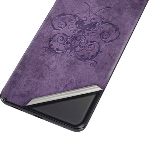 Brigid Ashwood Purple Damask Butterfly Galaxy S21 Plus 5G Skin