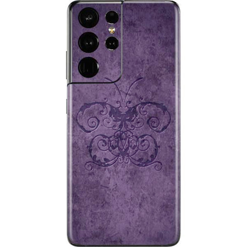 Brigid Ashwood Purple Damask Butterfly Galaxy S21 Ultra 5G Skin