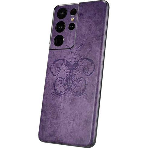 Brigid Ashwood Purple Damask Butterfly Galaxy S21 Ultra 5G Skin