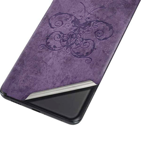 Brigid Ashwood Purple Damask Butterfly Galaxy S21 Ultra 5G Skin