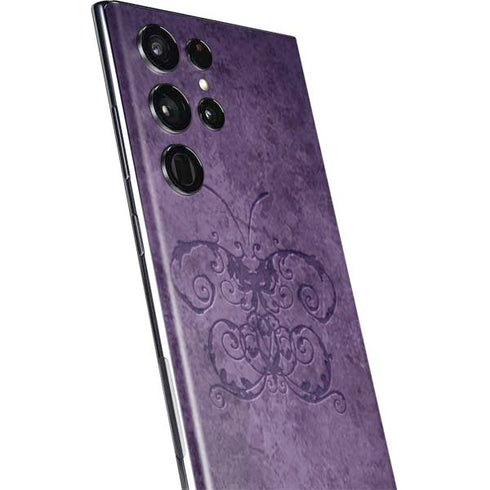 Brigid Ashwood Purple Damask Butterfly Galaxy S22 Ultra Skin