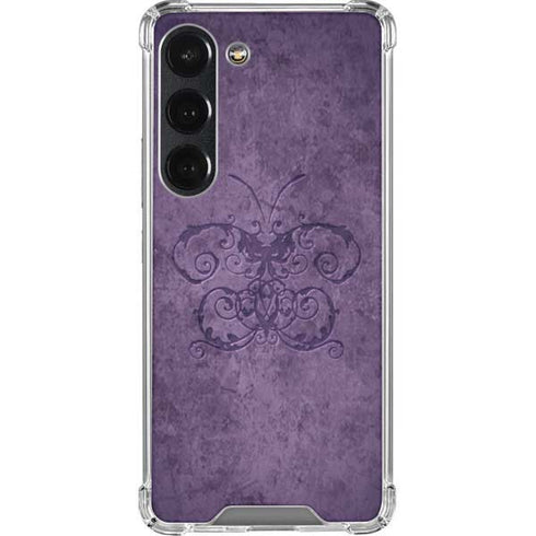 Brigid Ashwood Purple Damask Butterfly Galaxy S23 Clear Case